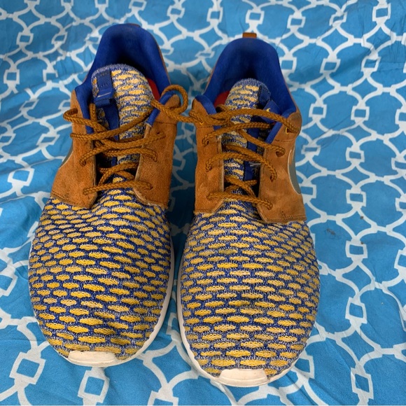 Nike Men’s size 10 Roshe NM flyknit PRM premium brown mocha navy casual sneakers - Picture 5 of 11